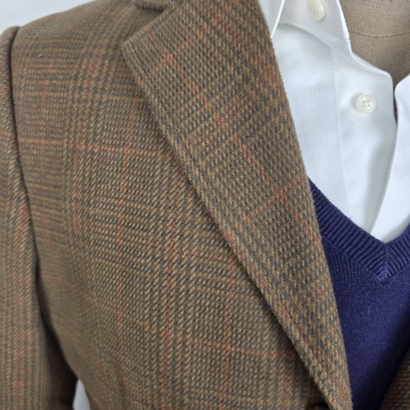 EDDIE BAUER- Sports Coat Mens M Soft Houndstooth Plaid Brown Jacket+ Measurement - Picture 3 of 13